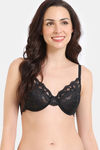 Zivame Cosmic Romance Double Layered Non Wired Medium Coverage Lace Bra - Tap Shoe — thumbnail 1